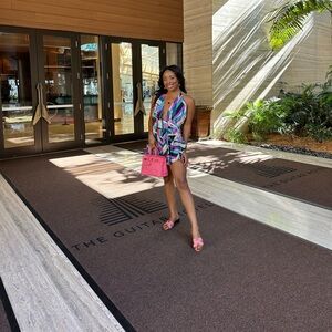 Multi color halter dress